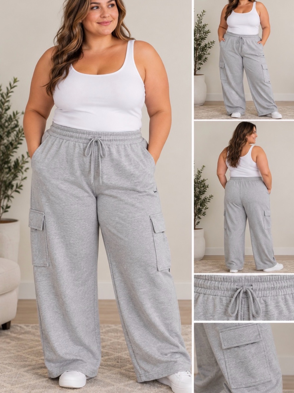 TNA Gray Cargo Sweatpants